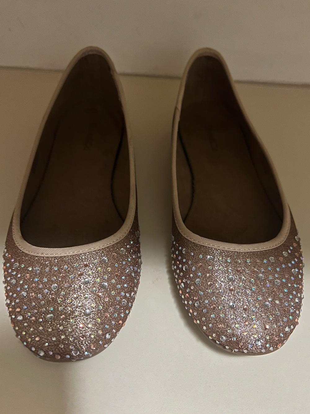 Style & Co. Rose Gold Rhinestone Ballet Flats
